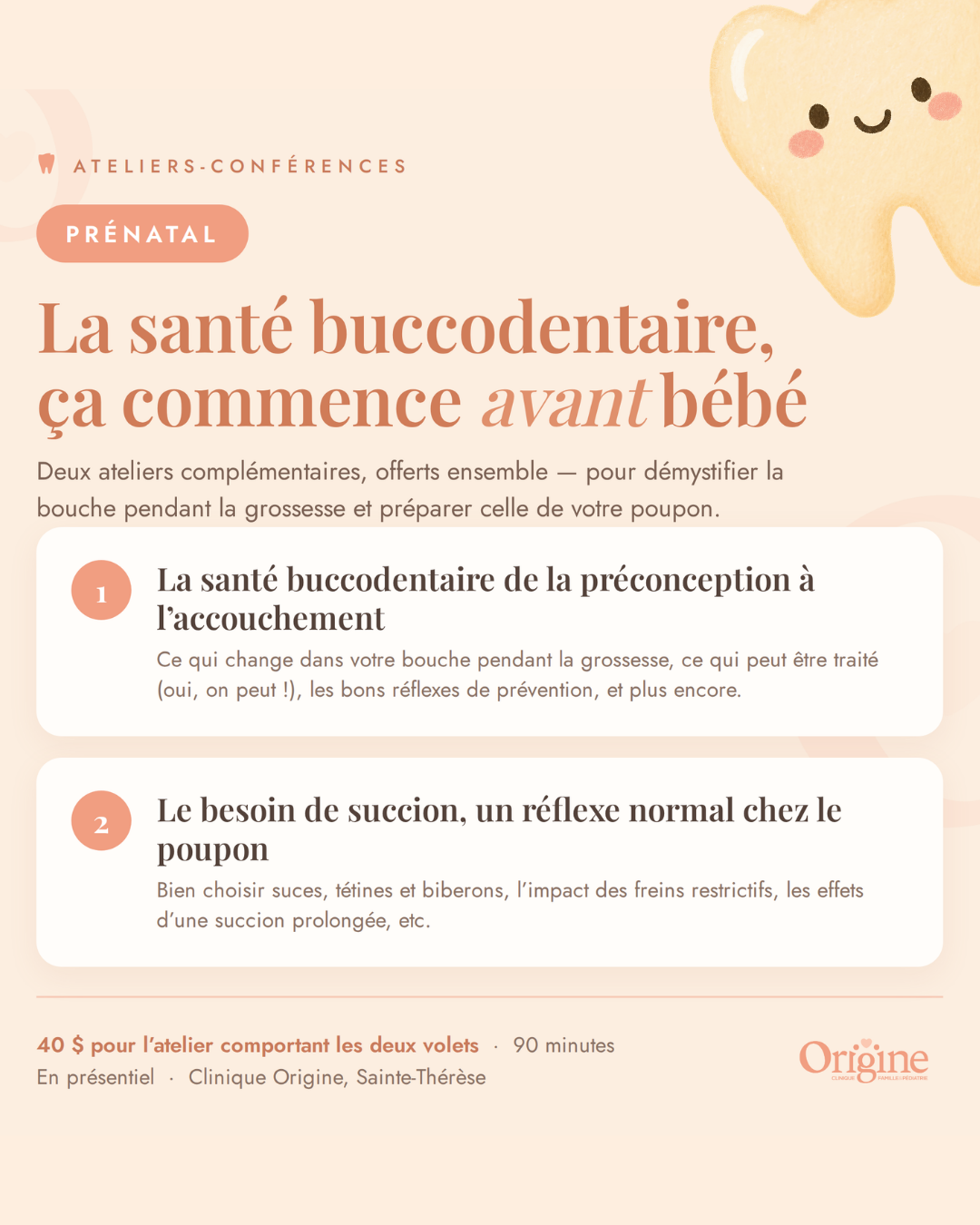 La santé buccondentaire - Atelier prénatal